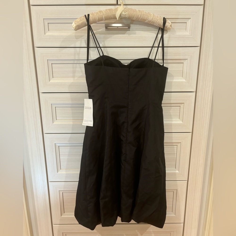 PROM Bubble Skirt Black & Gold Sweetheart Satin-Bow Cocktail Dress - Picture 6 of 13